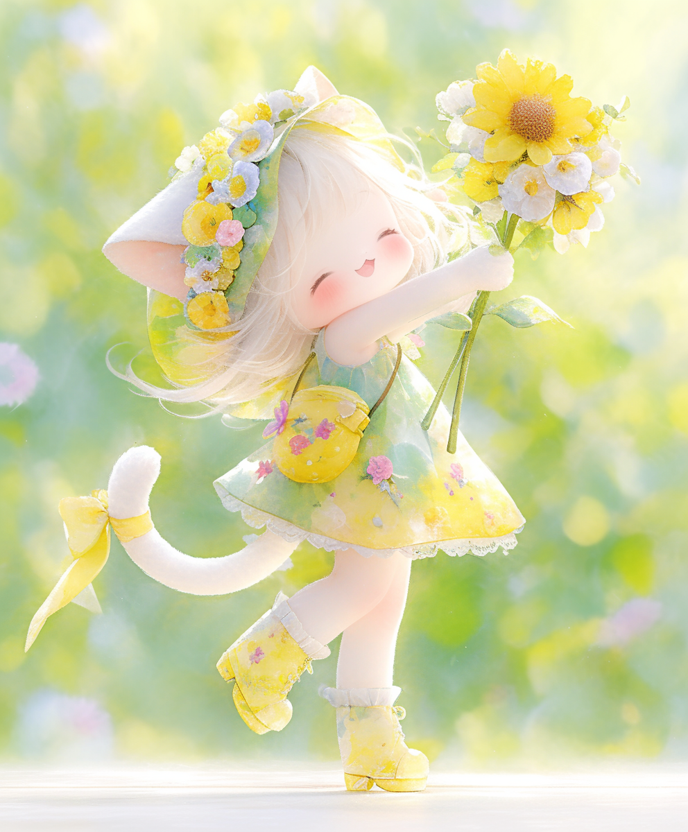 EGGNWORKS エッグンワークス ツクルヒトタチ Cat girl and sunflower　Chiru チル