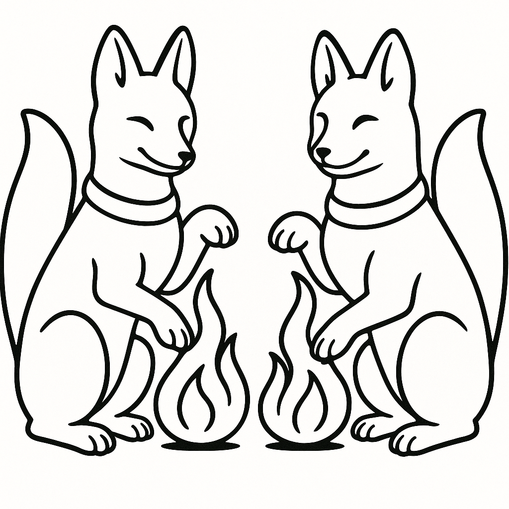 EggnWorks Museum エッグンワークス ミュージアム お祭り気分のお狐さんたち