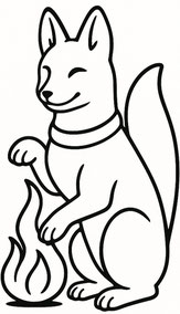 EggnWorks Museum エッグンワークス ミュージアム お祭り気分のお狐さん　右