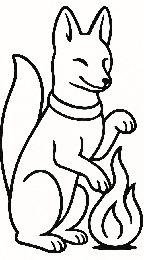 EggnWorks Museum エッグンワークス ミュージアム お祭り気分のお狐さん　左