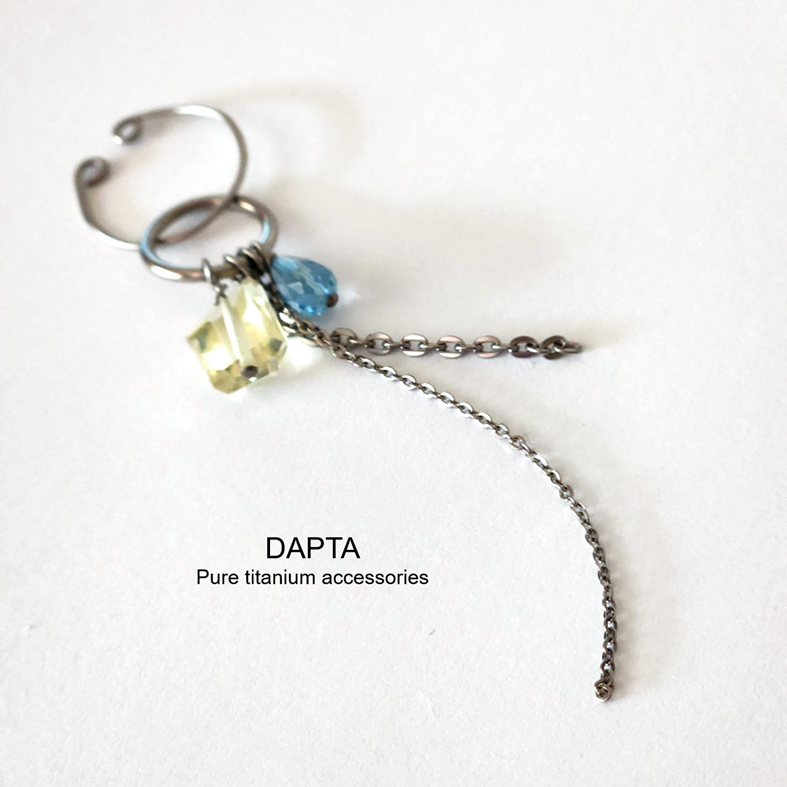 EggnWorks Museum エッグンワークス ミュージアム 金属アレルギー対応　純チタン製イヤーカフ＆チャームDAPTA