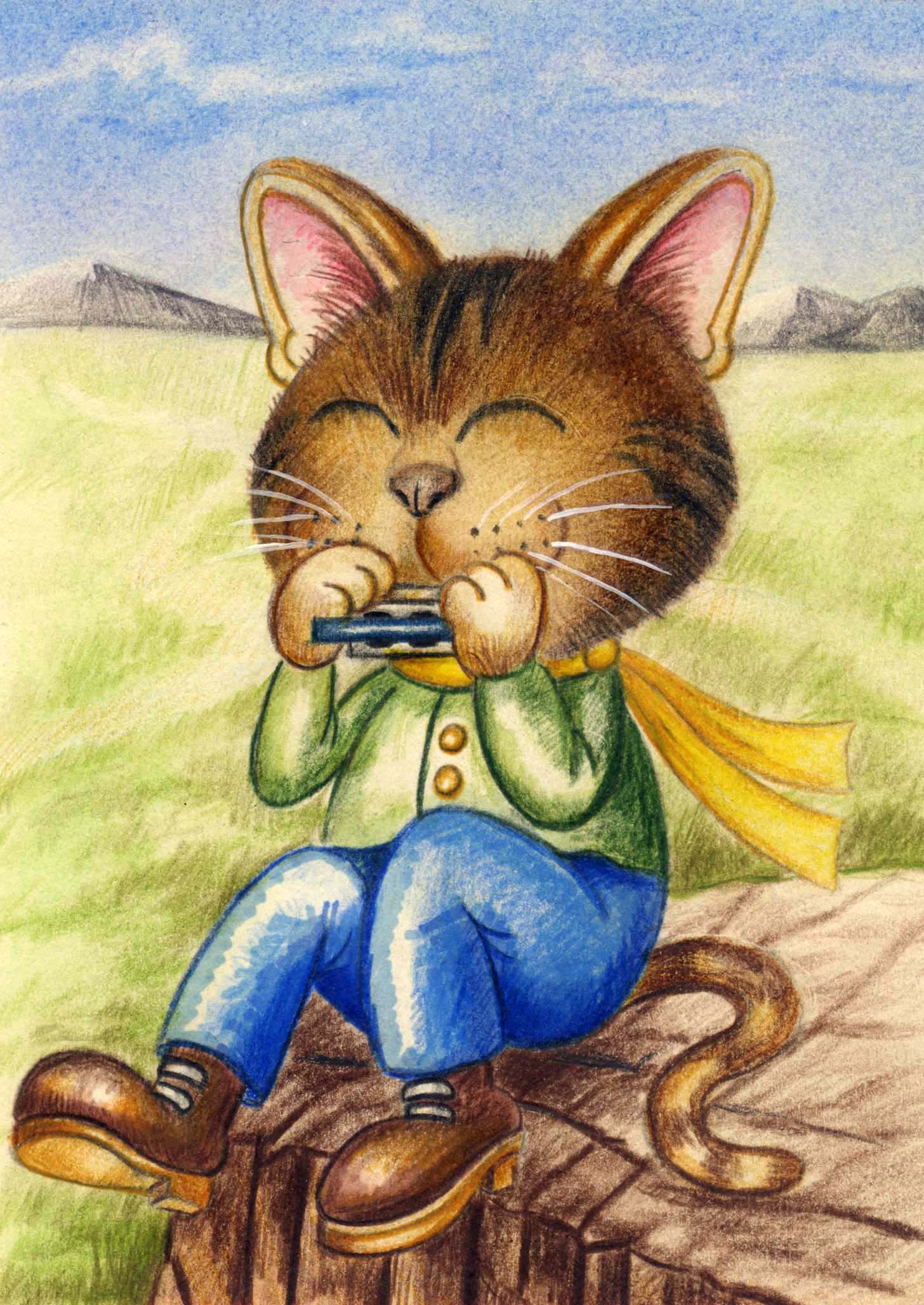 EggnWorks Museum エッグンワークス ミュージアム ハーモニカを吹くネコ