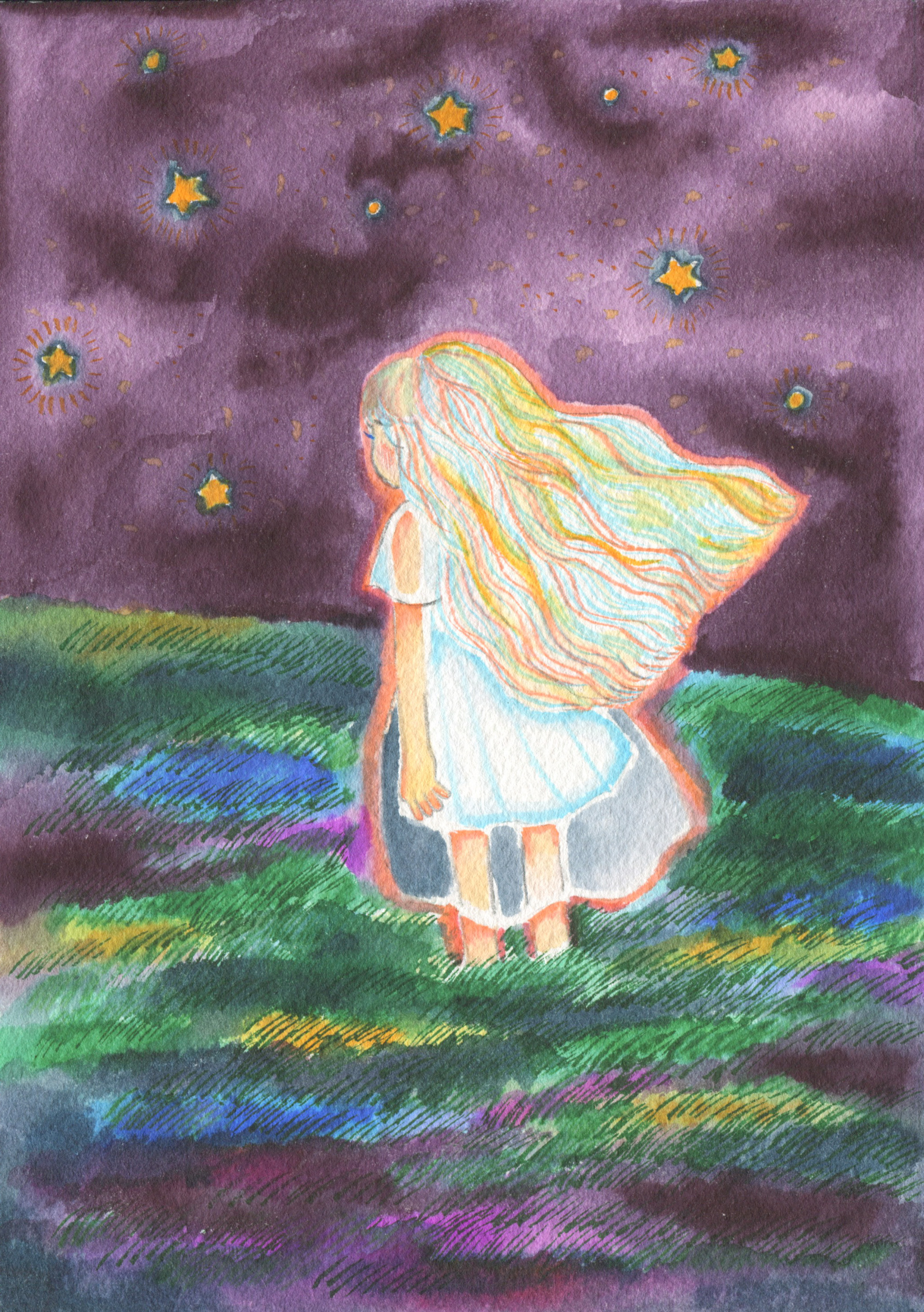 EggnWorks Museum エッグンワークス ミュージアム 夜、なだらかな丘で