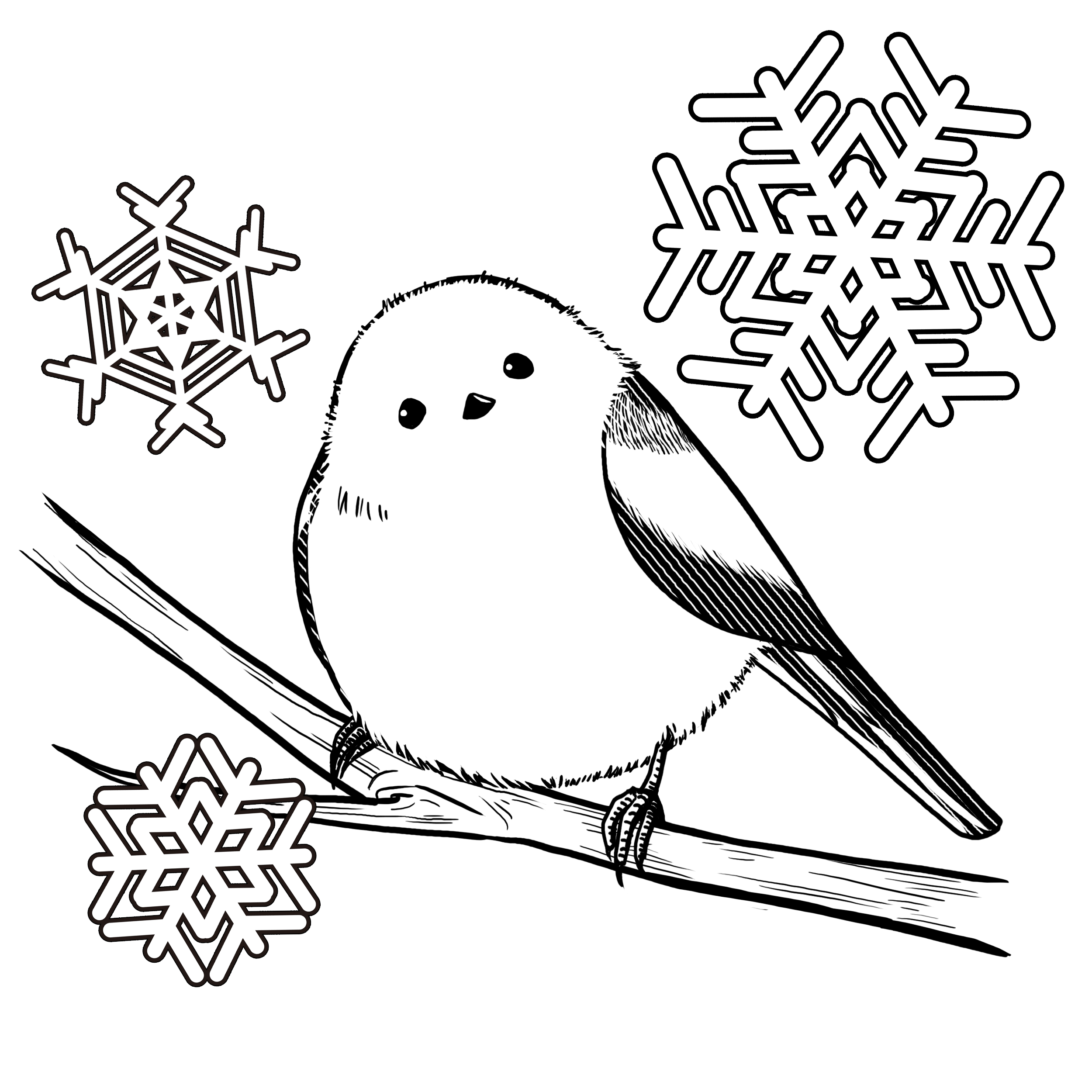 EggnWorks Museum エッグンワークス ミュージアム 雪とシマエナガ１（飾り枠なし）kuri