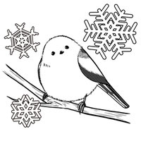 EggnWorks Museum エッグンワークス ミュージアム 雪とシマエナガ１（飾り枠なし）
