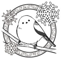 EggnWorks Museum エッグンワークス ミュージアム 雪とシマエナガ１（飾り枠あり）