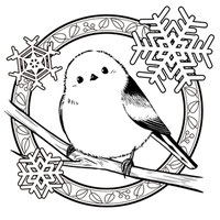 EggnWorks Museum エッグンワークス ミュージアム 雪とシマエナガ２（飾り枠あり）