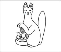 EggnWorks Museum エッグンワークス ミュージアム お稲荷様のお狐さん　白狐