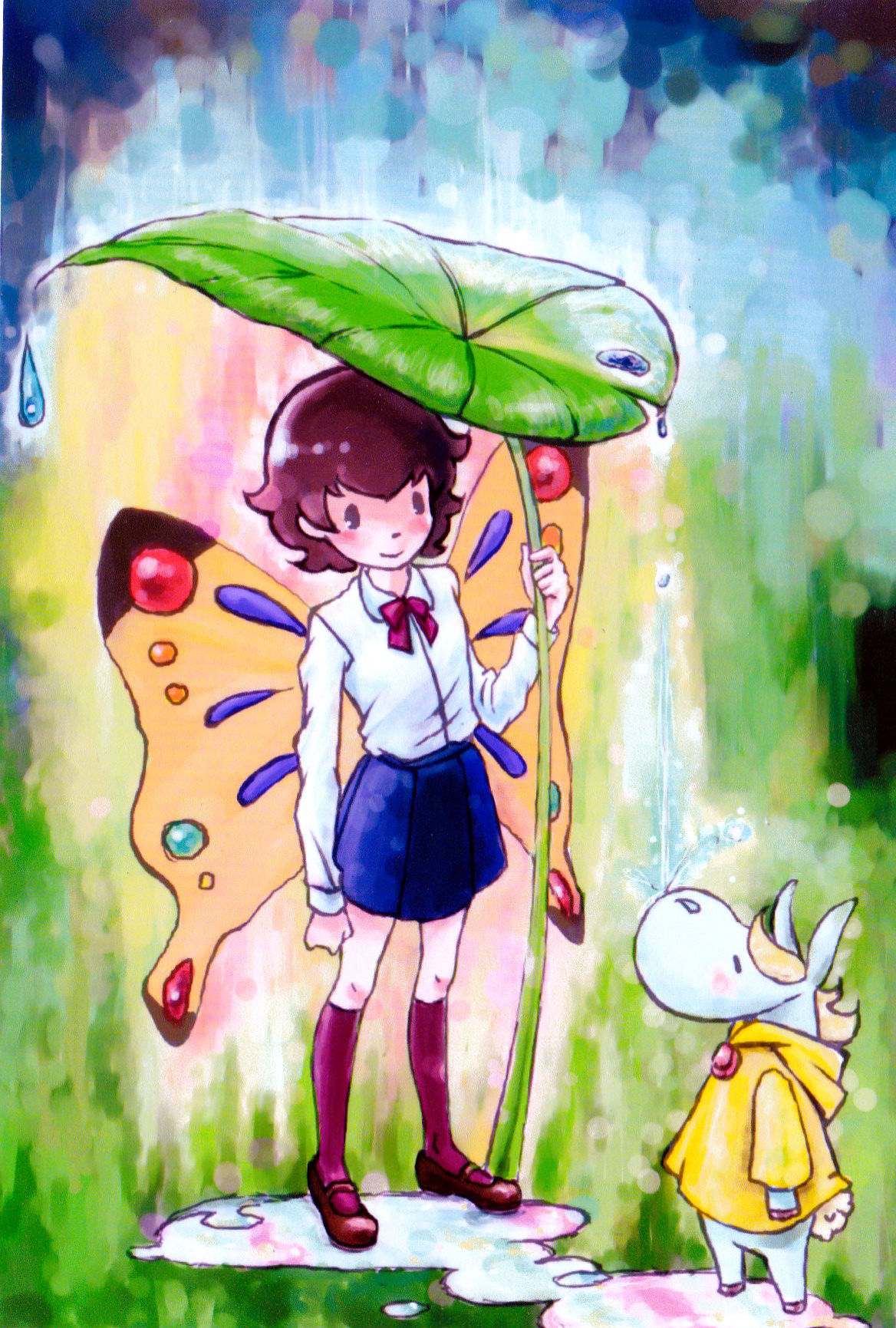 EggnWorks Museum エッグンワークス ミュージアム 葉っぱの傘くろいゆき