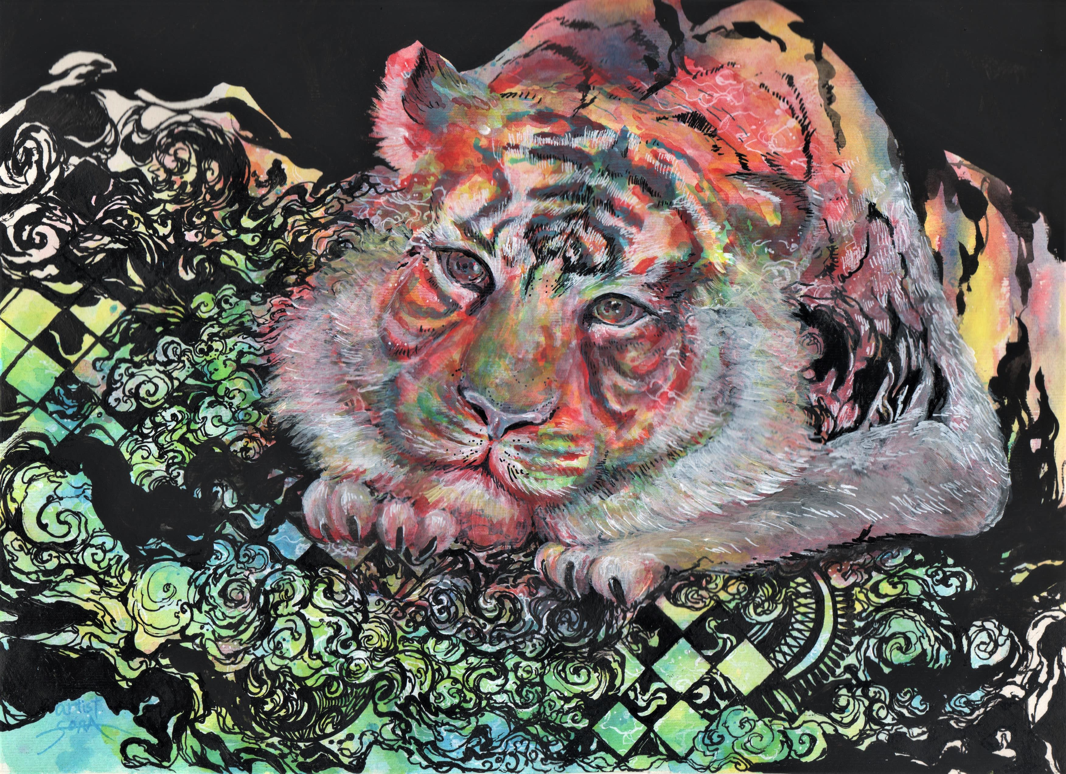 ツクルヒトタチ博in京都文化博物館2025 EggnWorks Museum エッグンワークス ミュージアム 年賀状シリーズ「虎」玉城博香 Hiroka Tamashiro