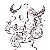 EggnWorks Museum エッグンワークス ミュージアム 頭蓋子さん、音楽を聴く（ずがいこさん）