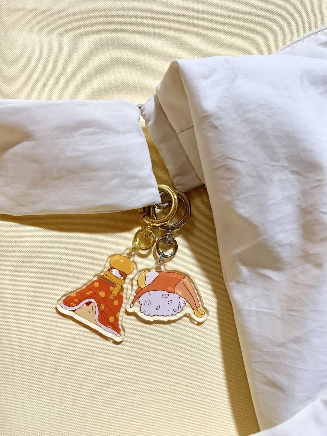 EGGNWORKS エッグンワークス ツクルヒトタチ キーホルダー、イラスト原画、イラスト集、缶バッジ、シール、ポストカード、栞、消しゴム、クリップ　みお