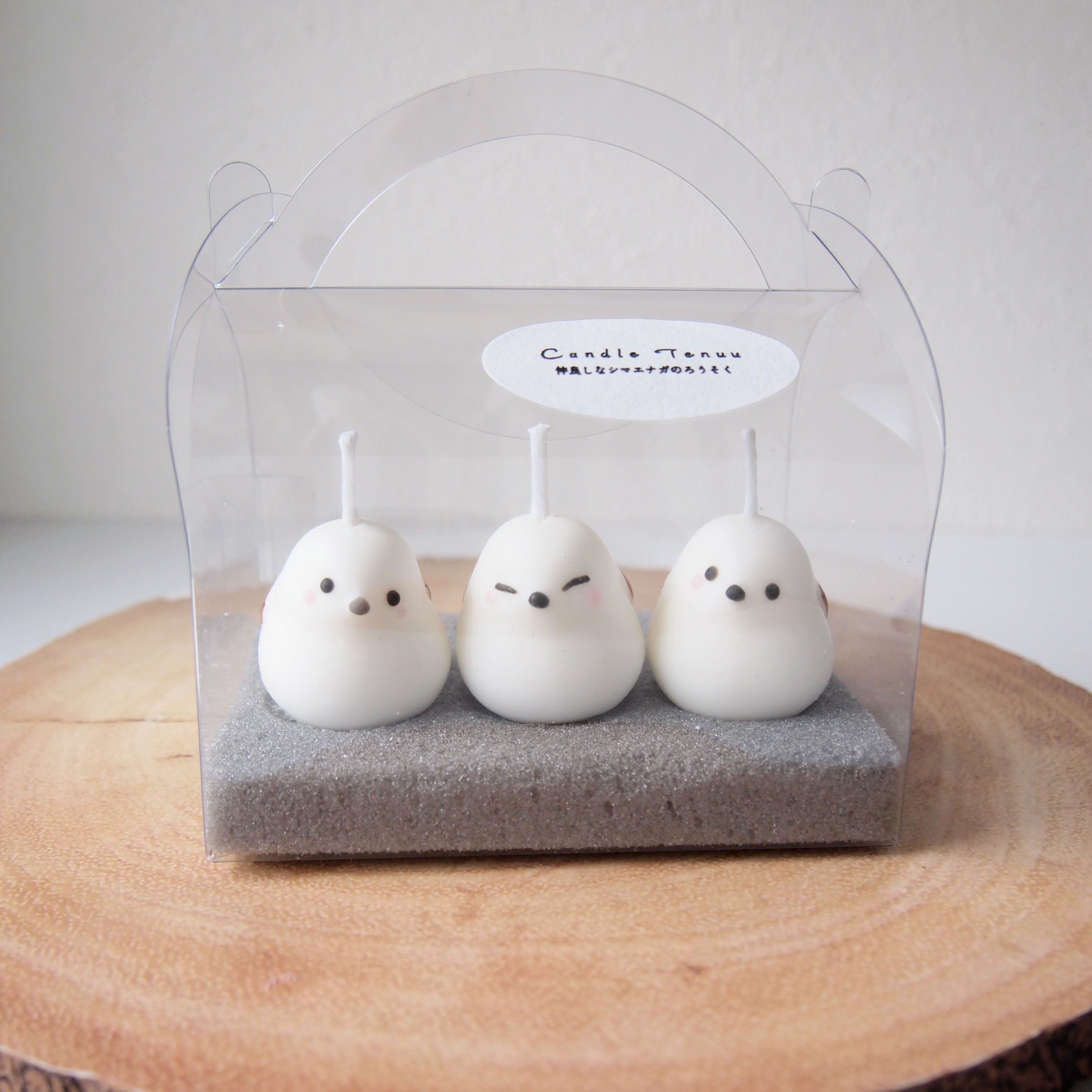 EGGNWORKS エッグンワークス ツクルヒトタチ 仲良しなシマエナガのキャンドル　candletenuu