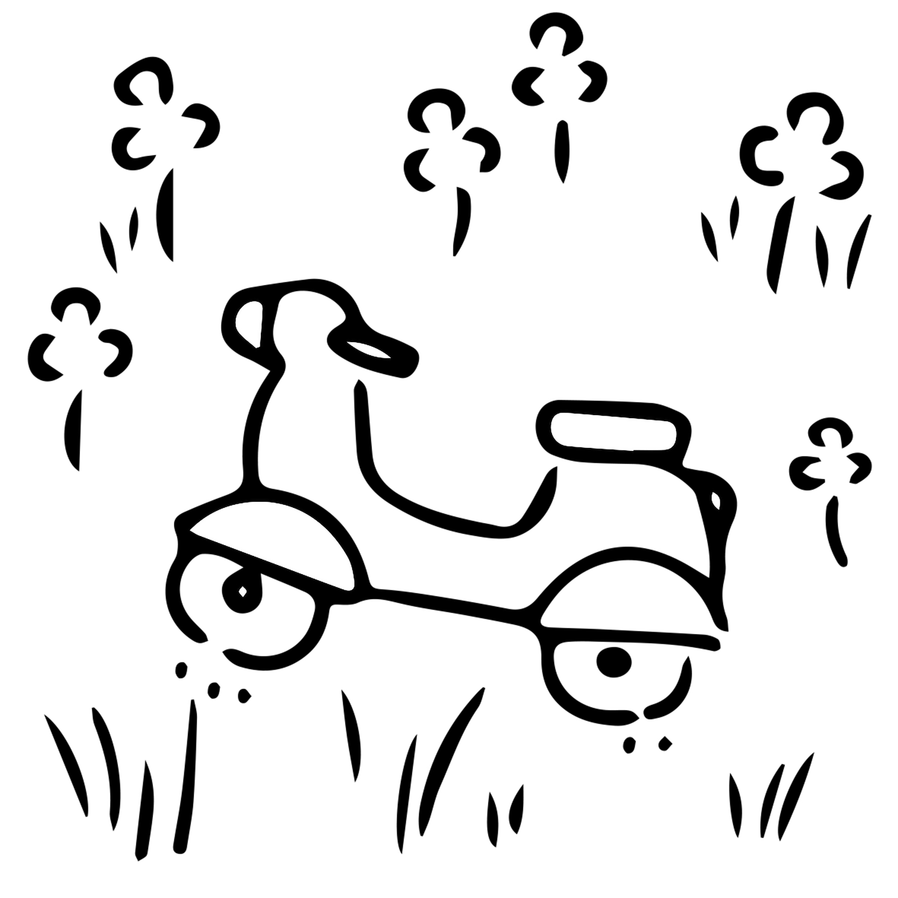 EggnWorks Museum エッグンワークス ミュージアム 原っぱと左向きスクーターOjiro