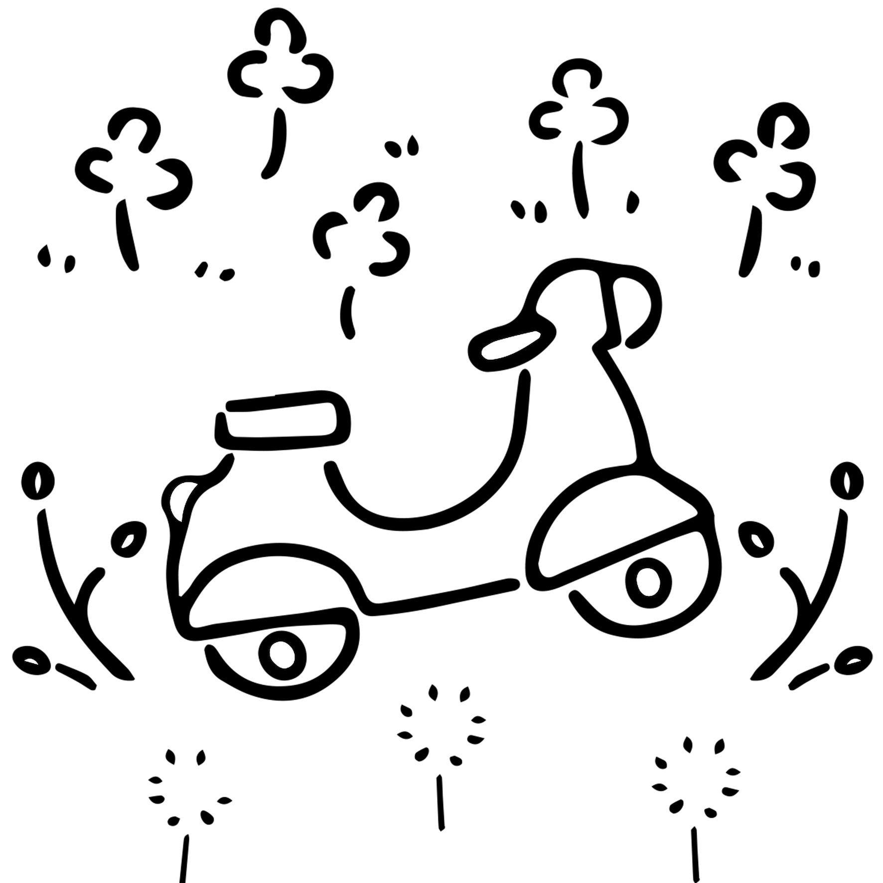 EggnWorks Museum エッグンワークス ミュージアム 原っぱと右向きスクーターOjiro