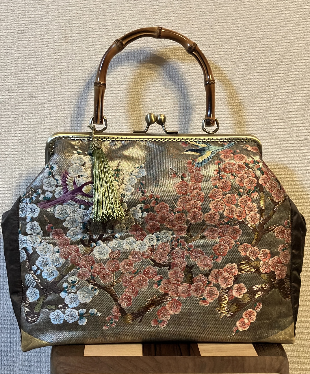 ツクルヒトタチ博in京都文化博物館2025 EGGNWORKS エッグンワークス yochipiko ハンドメイド　帯リメイク　がま口バッグ