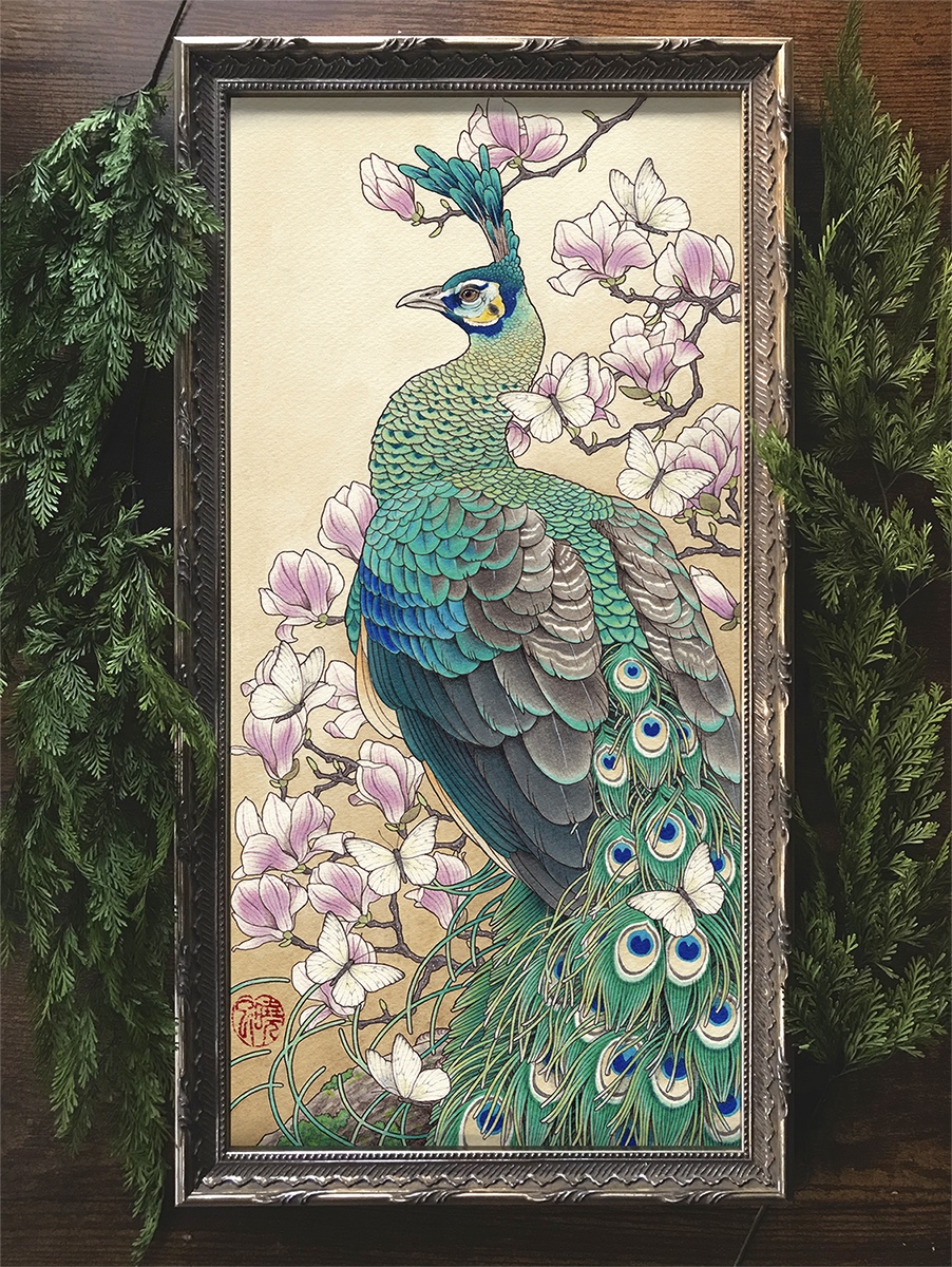 EggnWorks Museum エッグンワークス ミュージアム 孔雀図SHIMASATOMI