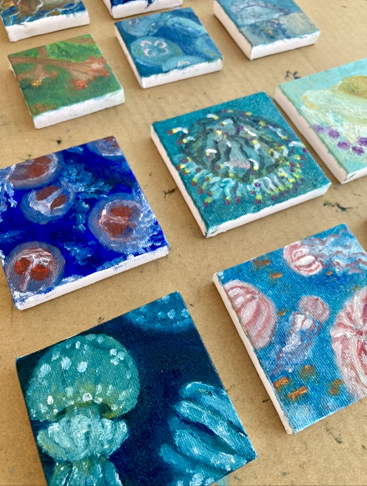 EGGNWORKS エッグンワークス ツクルヒトタチ 原画、ノート、シール、袋、グリーティングカード、アクセサリー、パラコード、ビーズフラワー　しまさかな