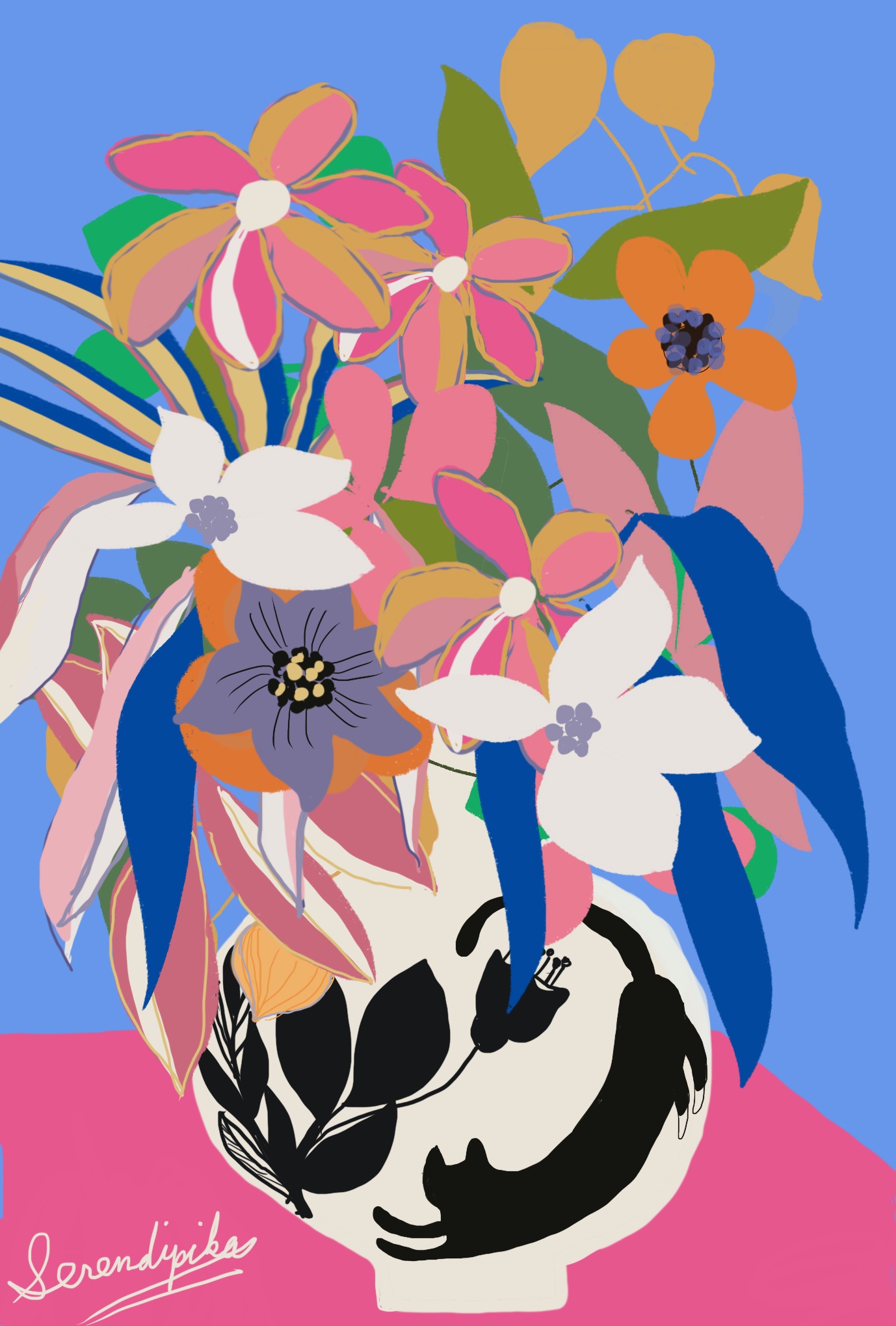 EggnWorks Museum エッグンワークス ミュージアム Cat and flowers