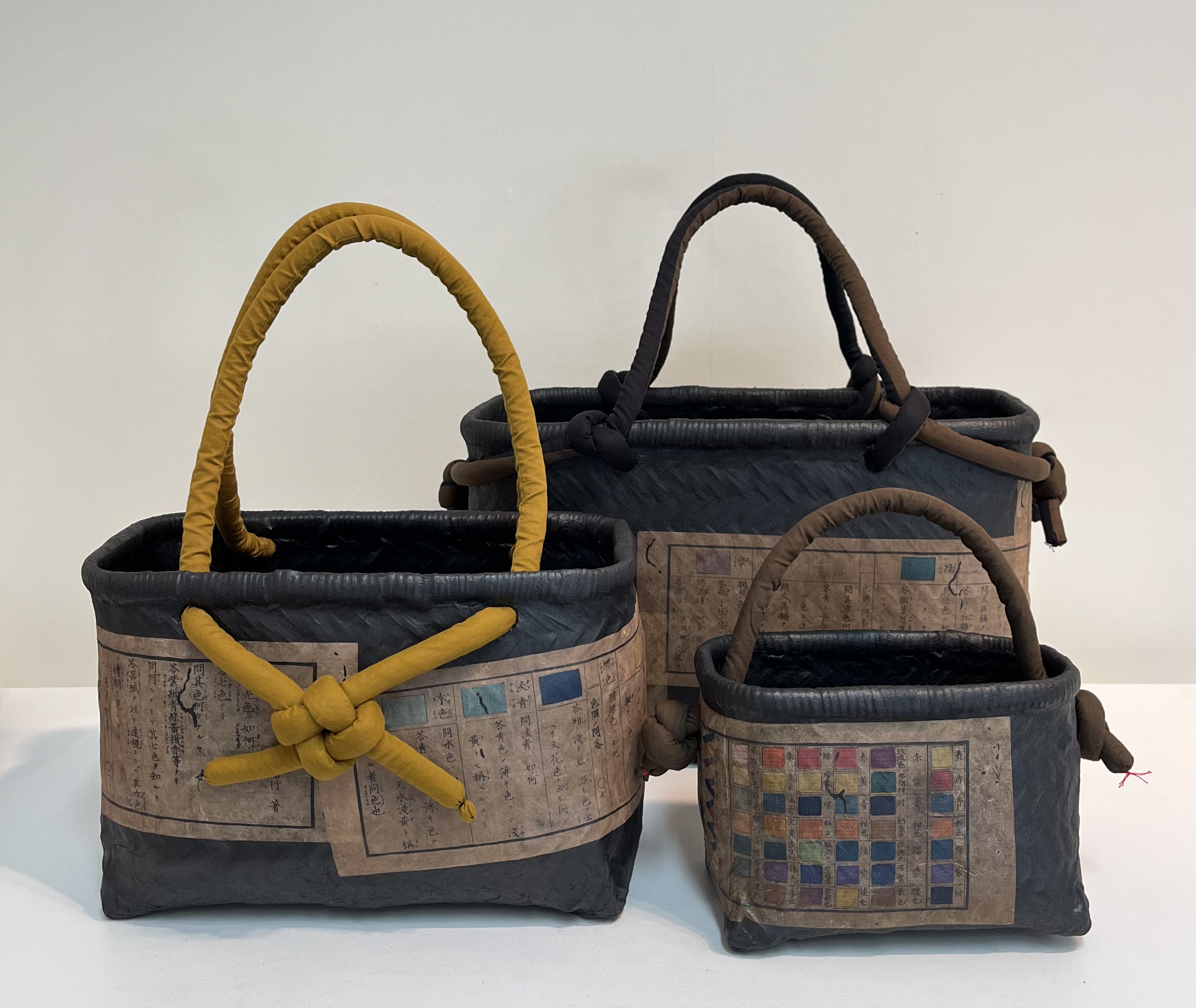 EggnWorks Museum エッグンワークス ミュージアム 一閑張りバッグ 色図ノ問答みそら一閑張り