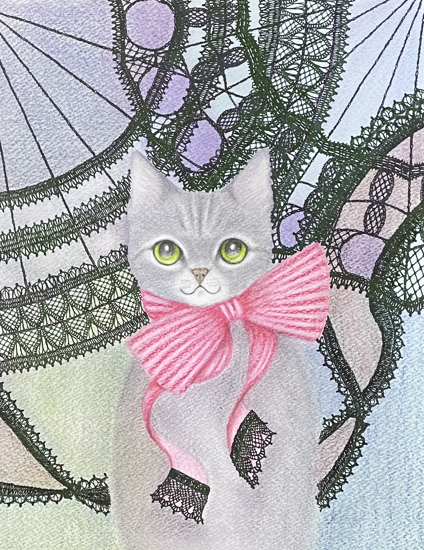 EggnWorks Museum レースリボン猫