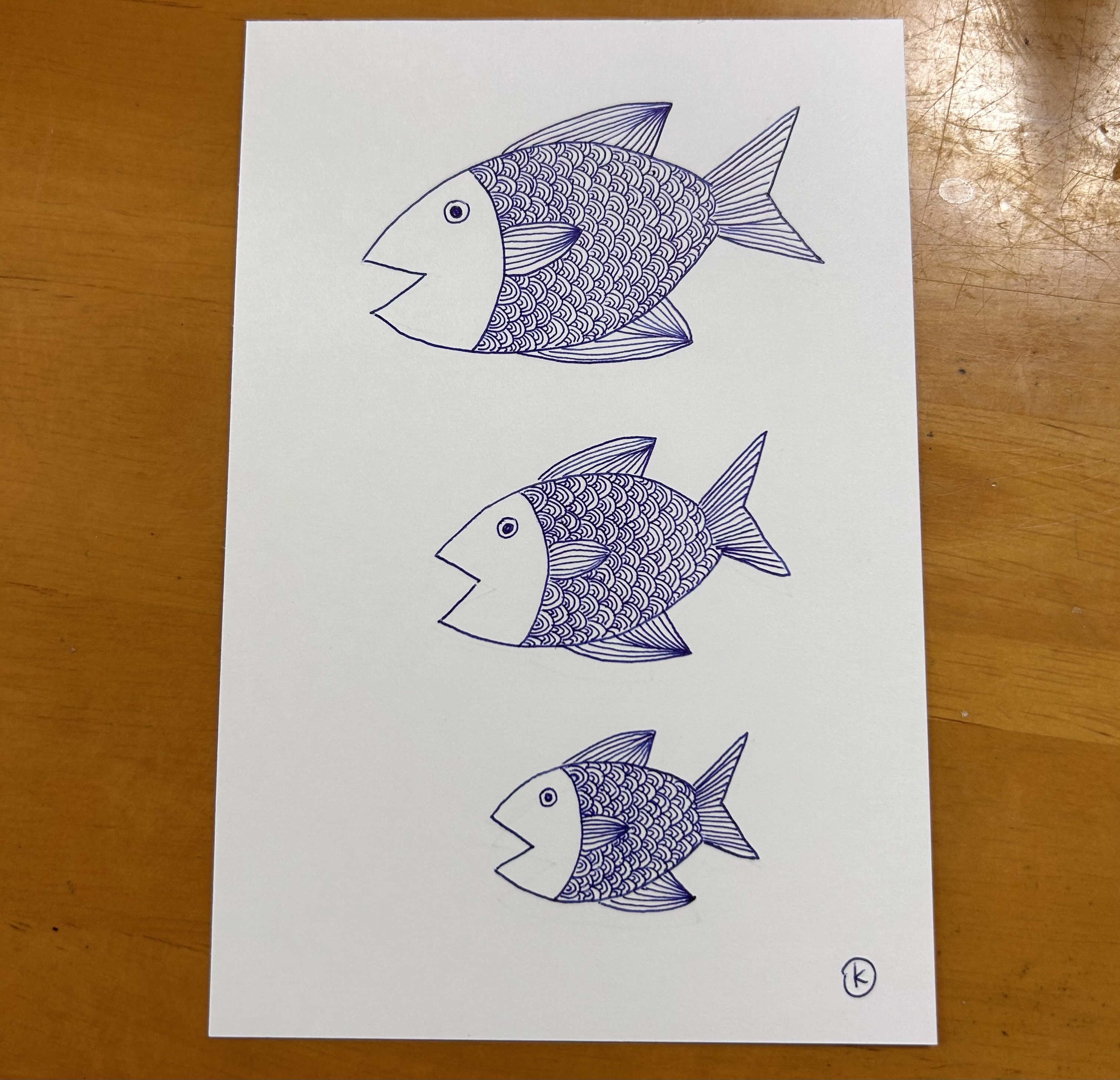 EggnWorks Museum 大中小の三魚トリオ
