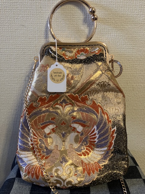 ツクルヒトタチ博in京都文化博物館2025 EGGNWORKS エッグンワークス yochipiko ハンドメイド　ミニバッグ　120cmチェーン　キーホルダー付き