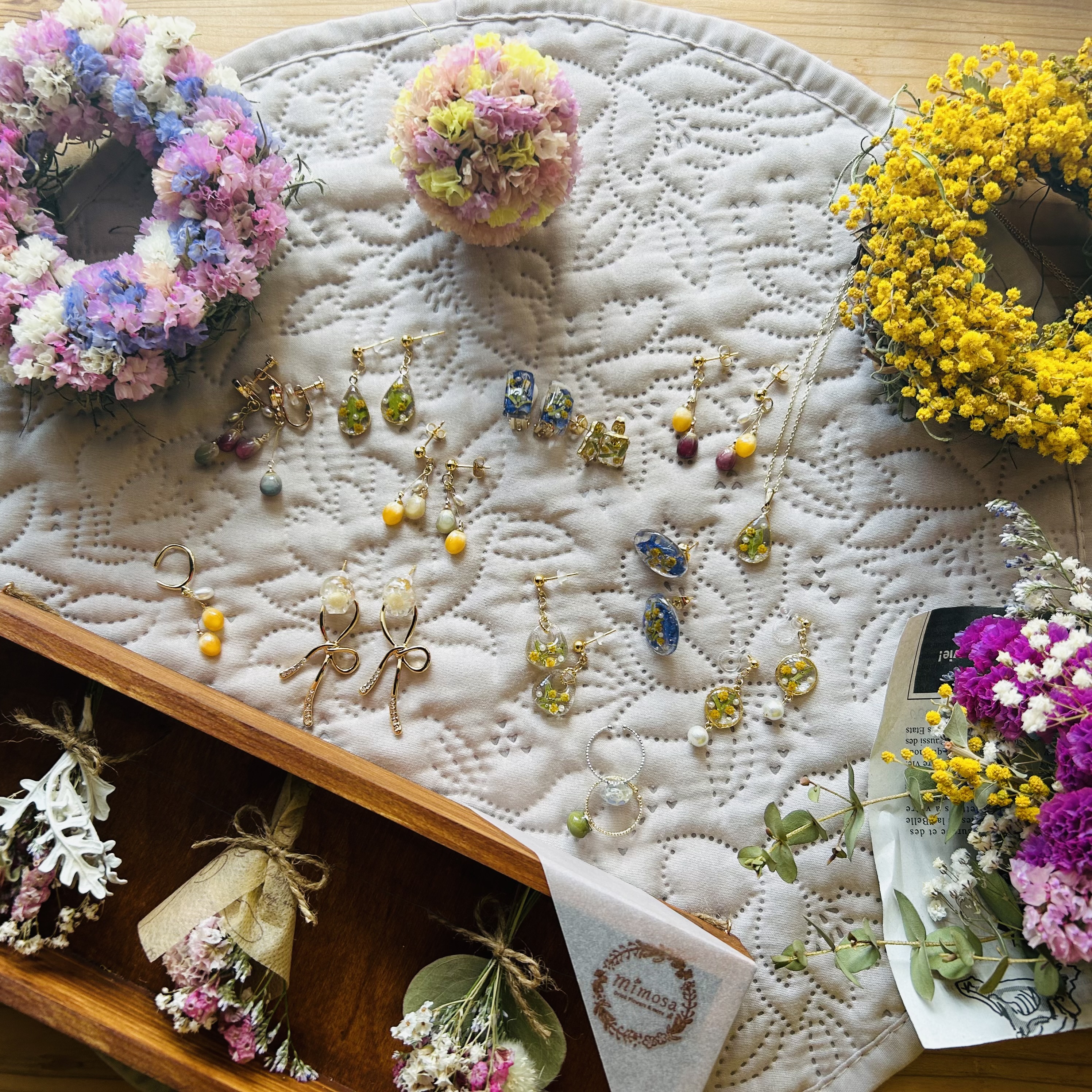 EggnWorks Museum エッグンワークス ミュージアム ドライフラワーと穀物アクセサリーmimosa