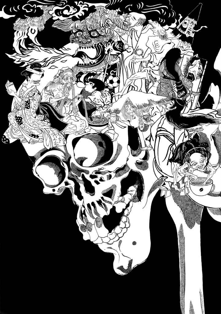 全国デザイン選手権　ポストカード　ステッカー　ツクルヒトタチ博in京都文化博物館2025 EggnWorks Museum エッグンワークス ミュージアム がしゃどくろと百鬼夜行百貨夜行