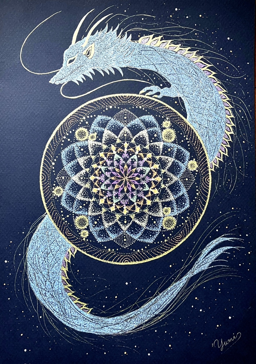 EggnWorks Museum エッグンワークス ミュージアム 点描曼荼羅【青龍】