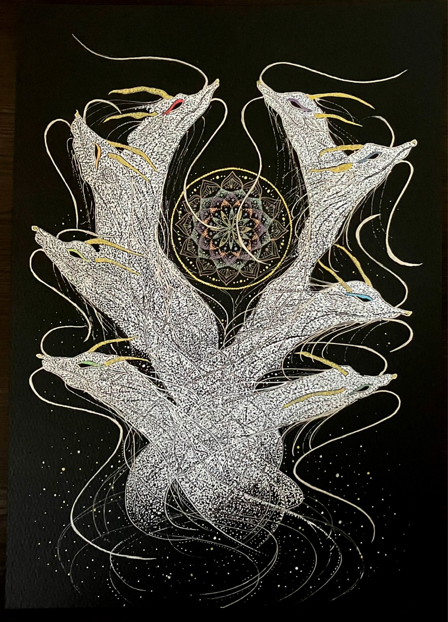 EggnWorks Museum エッグンワークス ミュージアム 点描曼荼羅【八大龍王】