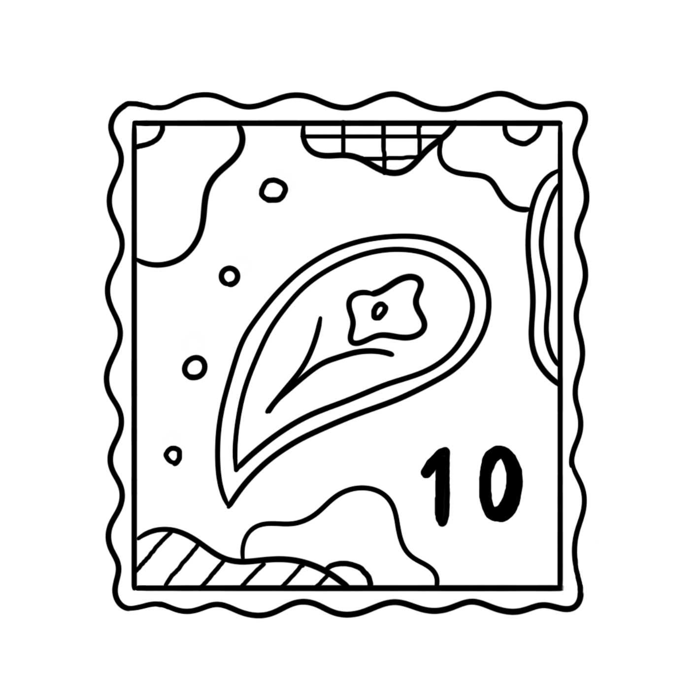 EggnWorks Museum エッグンワークス ミュージアム 切手モチーフ　ペイズリー