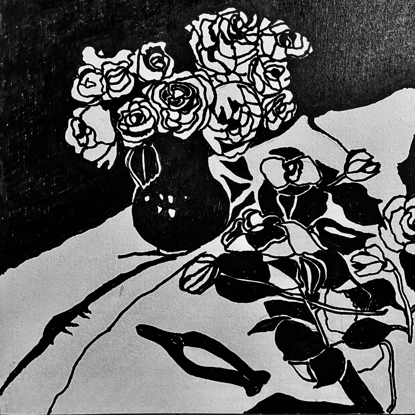 EggnWorks Museum エッグンワークス ミュージアム 薔薇を活ける