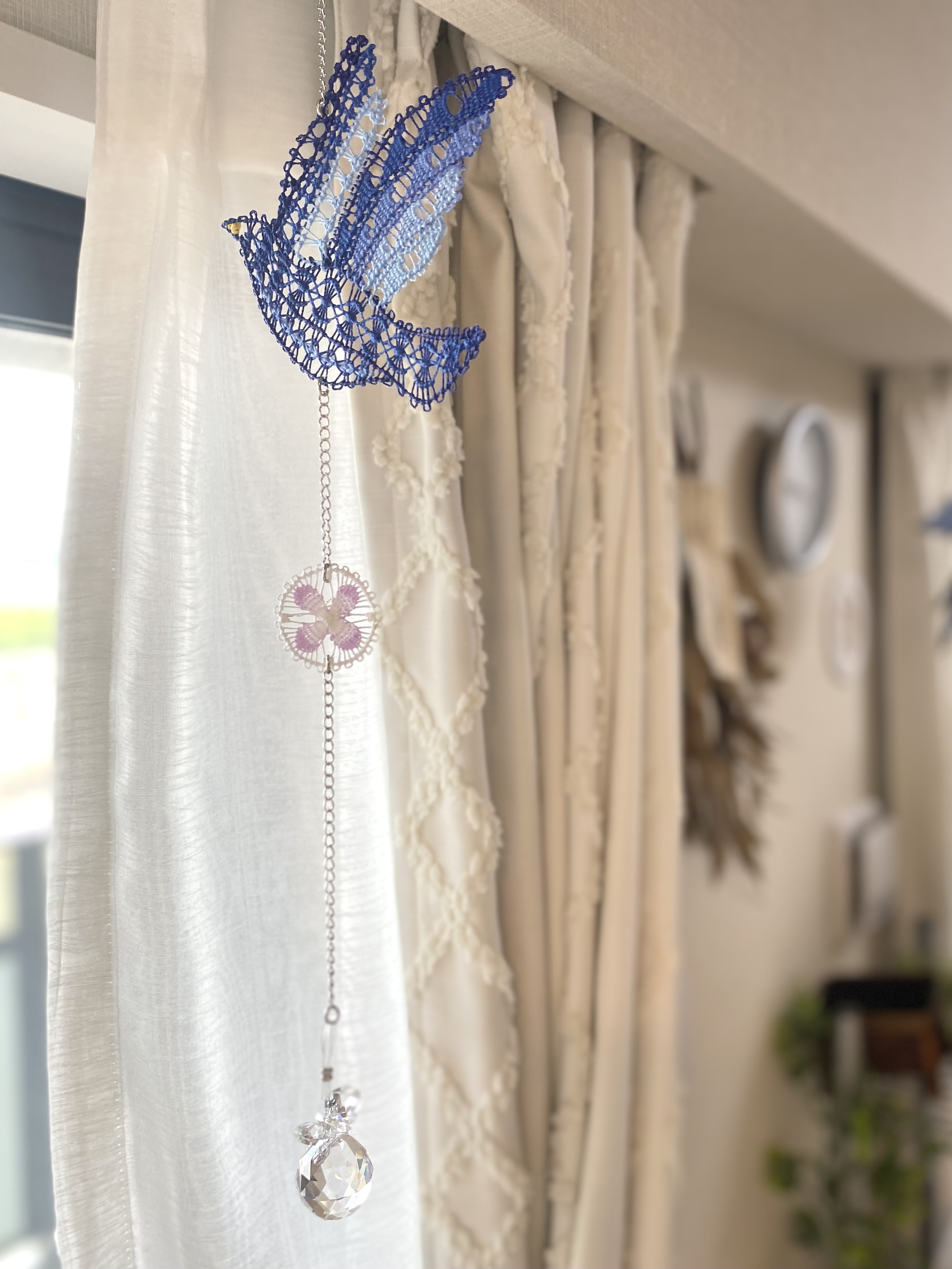 EGGNWORKS エッグンワークス ツクルヒトタチ博in京都文化博物館2025 糸のフープピアス ブルーxグレー Jose Daniel