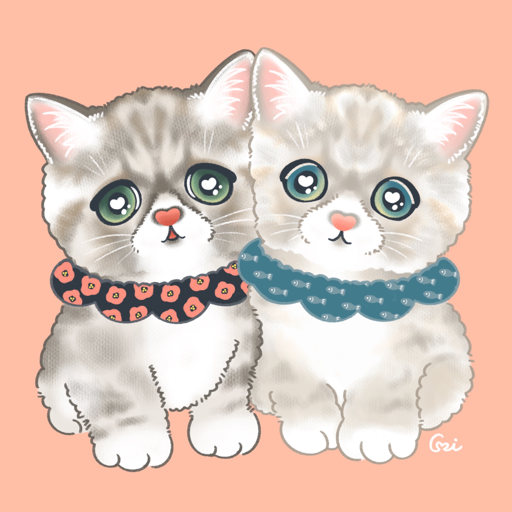 EggnWorks Museum エッグンワークス ミュージアム うるうるお目目の子猫兄弟mofuchibi