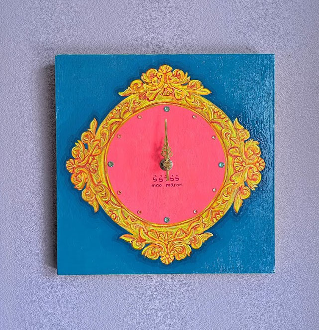 EGGNWORKS エッグンワークス ツクルヒトタチ博in京都文化博物館2025 華麗なるフレームイン 【壁掛け時計・colorターコイズルー mao-maron