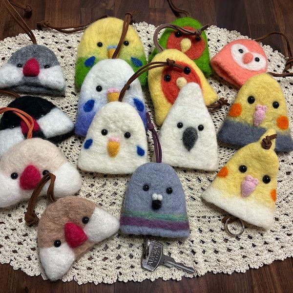EggnWorks Museum エッグンワークス ミュージアム 羊毛フェルトで作った鳥のキーケース