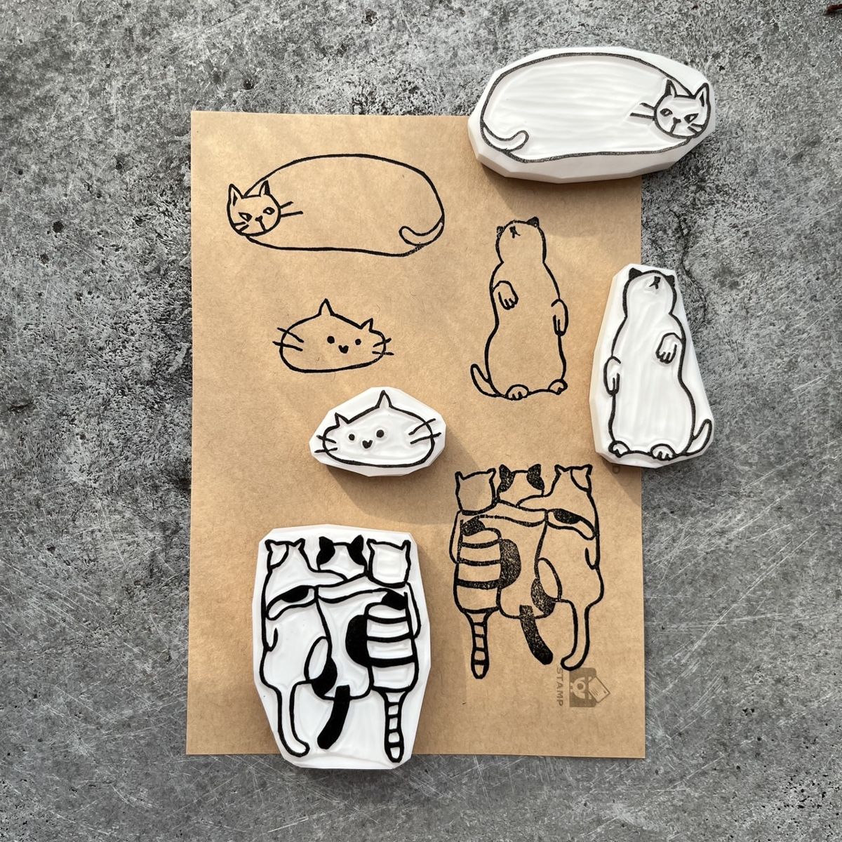 EggnWorks Museum エッグンワークス ミュージアム 猫の消しゴムハンコ