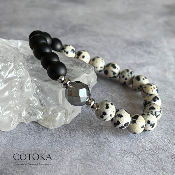 EggnWorks Museum エッグンワークス ミュージアム 天然石 : ダルメシアン柄 × モノトーンのブレスレット