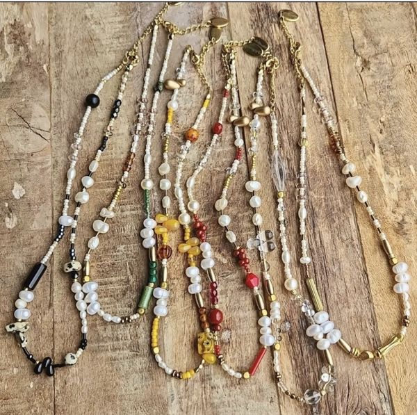 EggnWorks Museum エッグンワークス ミュージアム 色にこだわったヴィンテージビーズネックレスkhaki vintage