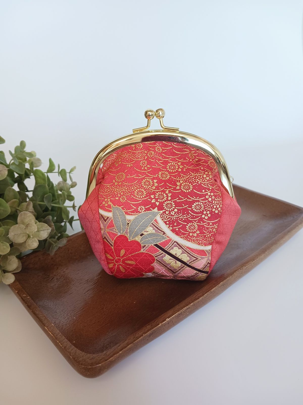 ツクルヒトタチ博 着物リメイクのがまぐちポーチjunjunmeguri
