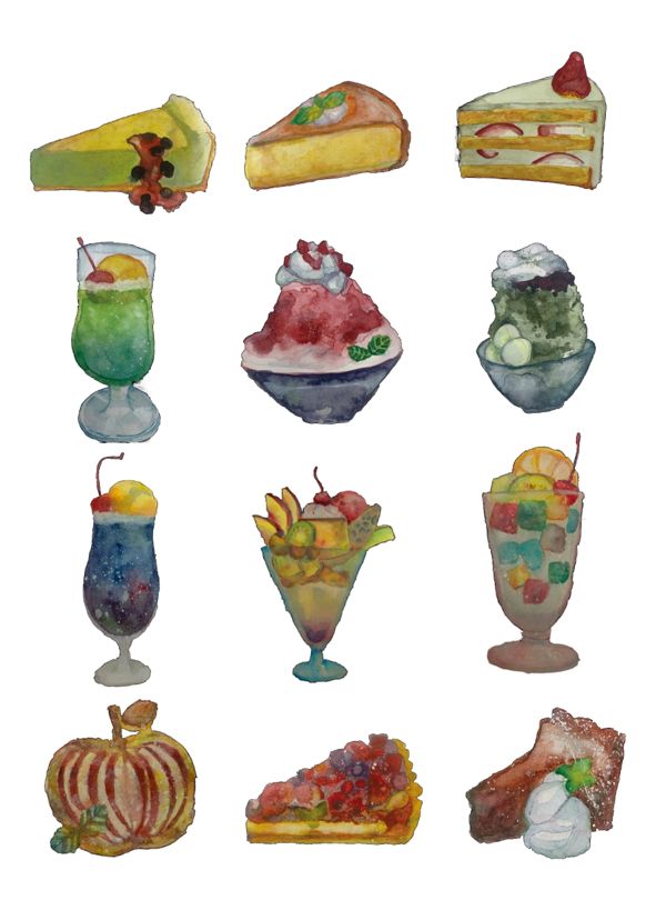 EggnWorks Museum 水彩画グッズ（スイーツ）