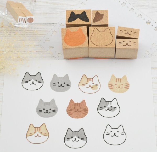EggnWorks Museum 好きな模様が作れる猫ちゃんの顔はんこ