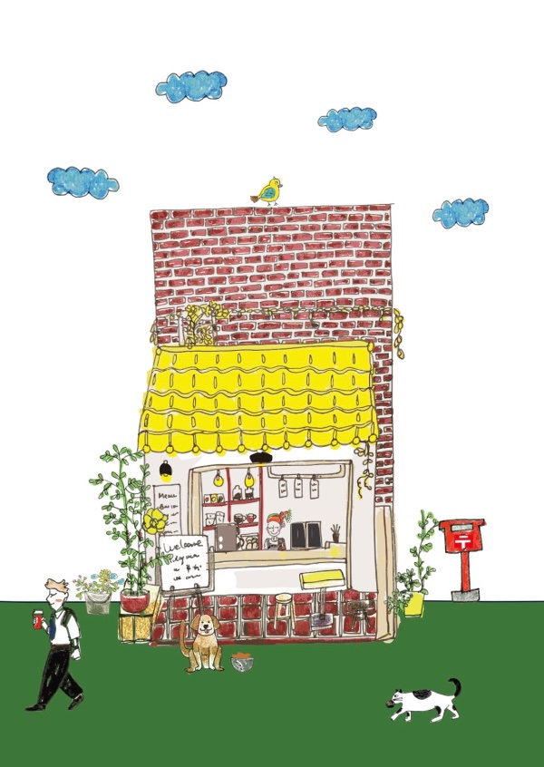 EggnWorks Museum 黄色い屋根のカフェ