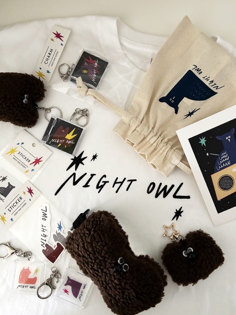 NIGHT OWL GOODS illustration BY kayoko.
