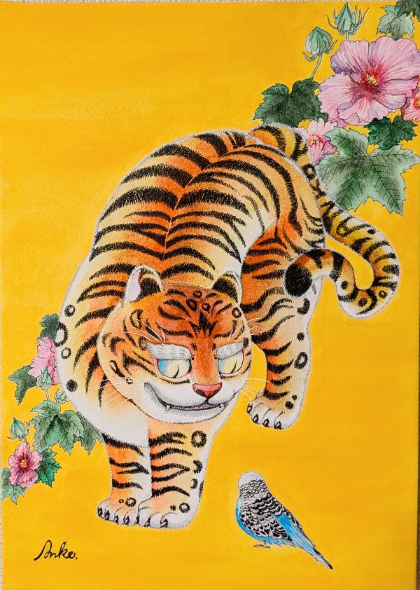EggnWorks Museum 鸚哥　虎　芙蓉図