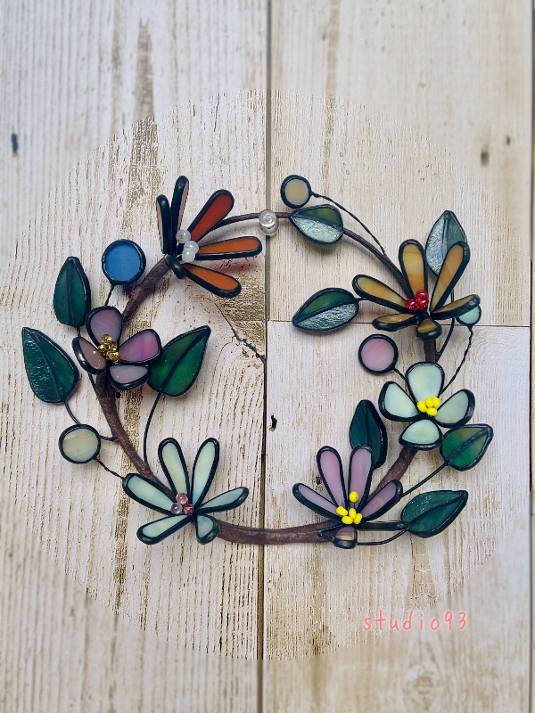 EggnWorks Museum エッグンワークス ミュージアム Couronne de fleurs en verre ガラスの花冠のリース