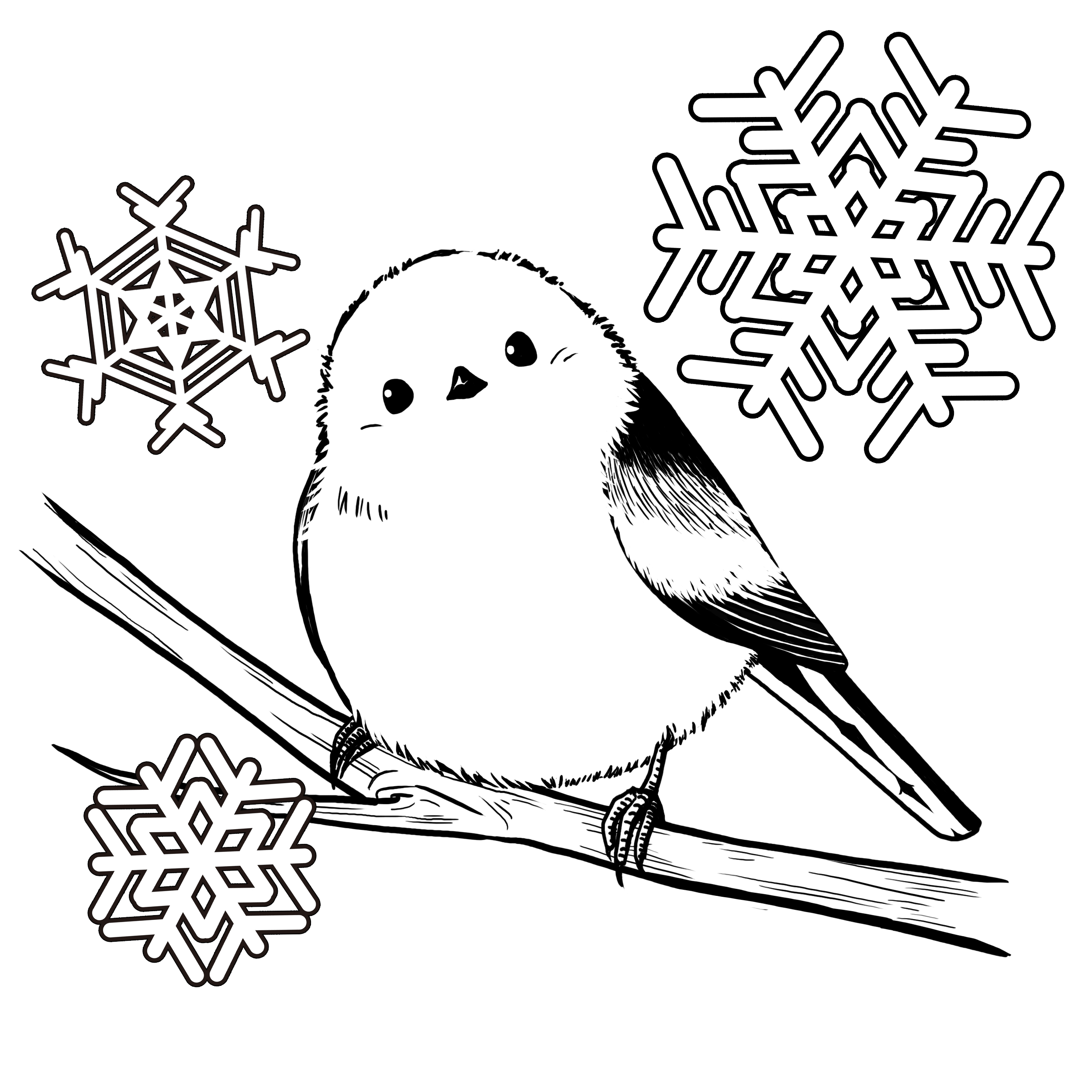 EggnWorks Museum エッグンワークス ミュージアム 雪とシマエナガ２（飾り枠なし）