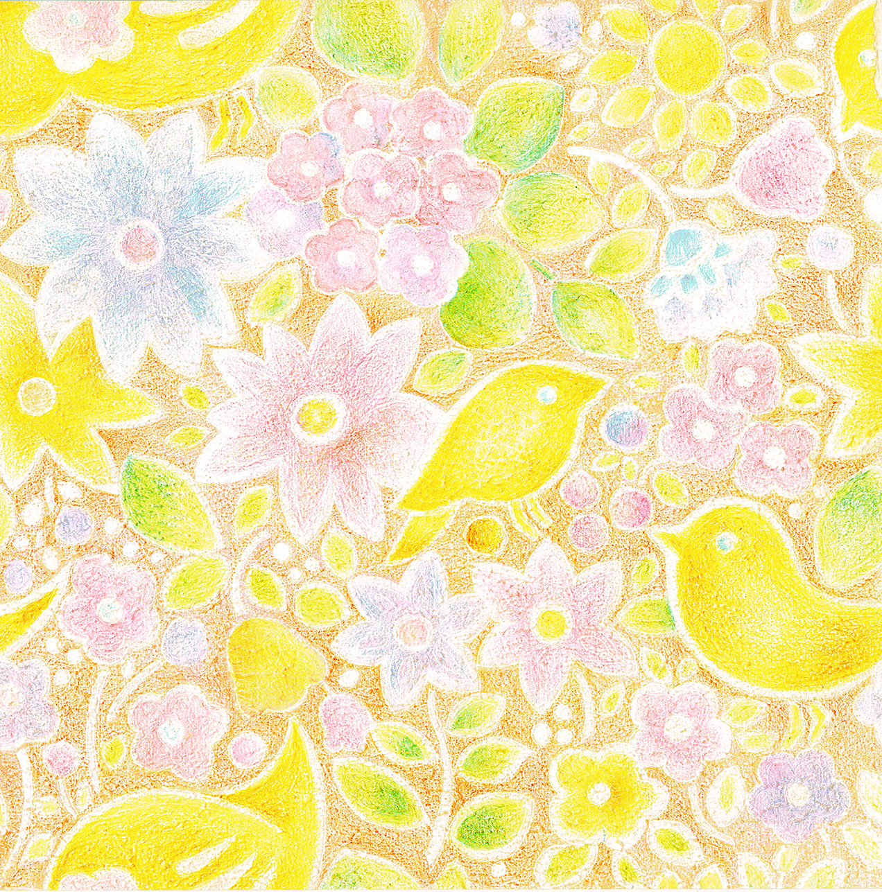 EggnWorks Museum 黄色い鳥と花